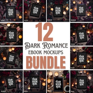 Dark Romance Bookstagram Flatlay Bundle Images | Szablony makiet e-booków Canva | pusty pakiet makiet iPada | Pakiet makiet urządzeń | Romantyczny TBR