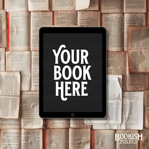 Thriller Book Canva Tablet Mock up | Adult Fantasy eBook Mockup | pusty iPad | pusta okładka książki cyfrowej | Dark Academia Bookstagram Flatlay