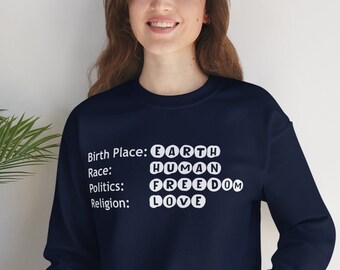 Unisex sweatshirt, statement sweater, crewneck pullover, heavy blend sweatshirt, winter clothing, gift for Her, gift for Him