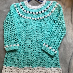 vestido de crochê para menina de 6 a 8 anos