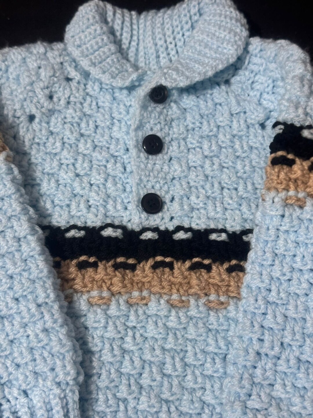 Hand Crochet Baby Boy Cardigan 23 Years Old Boy Sweater Etsy