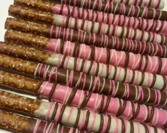 Chocolate covered 10PC salted handmade pretzel sticks.