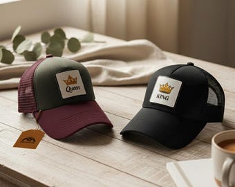 Gorra trucker de malla transpirable – Ajustable con parche removible, Regalo de Navidad para él o ella