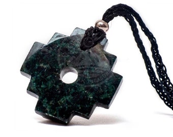 Handcrafted Machupicchu Stone Chakana - 1.1 Inch Serpentine Pendant