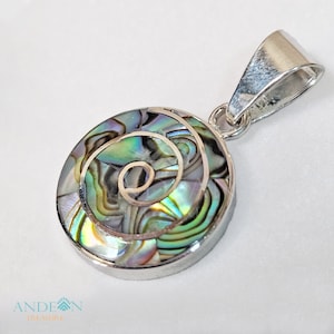 Pachamama pendant made of 950 silver inlaid with natural stones, Peruvian jewelry, CUSTOMIZABLE JEWELRY