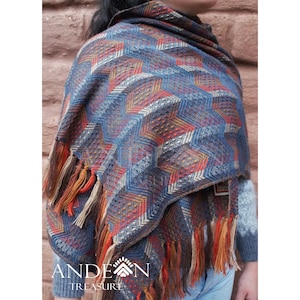 Chal de alpaca peruano, hermosa bufanda de alpaca, chal de alpaca, bufandas de mujer, bufanda peruana, pashmina de alpaca, chal andino de alpaca