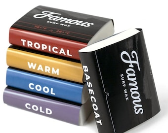 Famous Surf Wax - 4 Pack - Voted Best Surf Wax in America - Since 2002