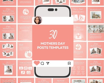 Mother’s Day Social Media Posts Templates, Happy Mother's Day Instagram Posts, Ready Made Posts, Mothers Day Canva,  Mothers Day Post