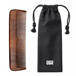 Hand-Crafted Amoora Wooden Hair Comb: Natural Anti-Static Comb with 100% Cotton Case