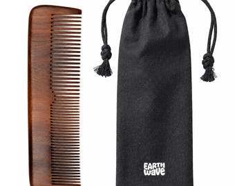 Hand-Crafted Amoora Wooden Hair Comb: Natural Anti-Static Comb with 100% Cotton Case