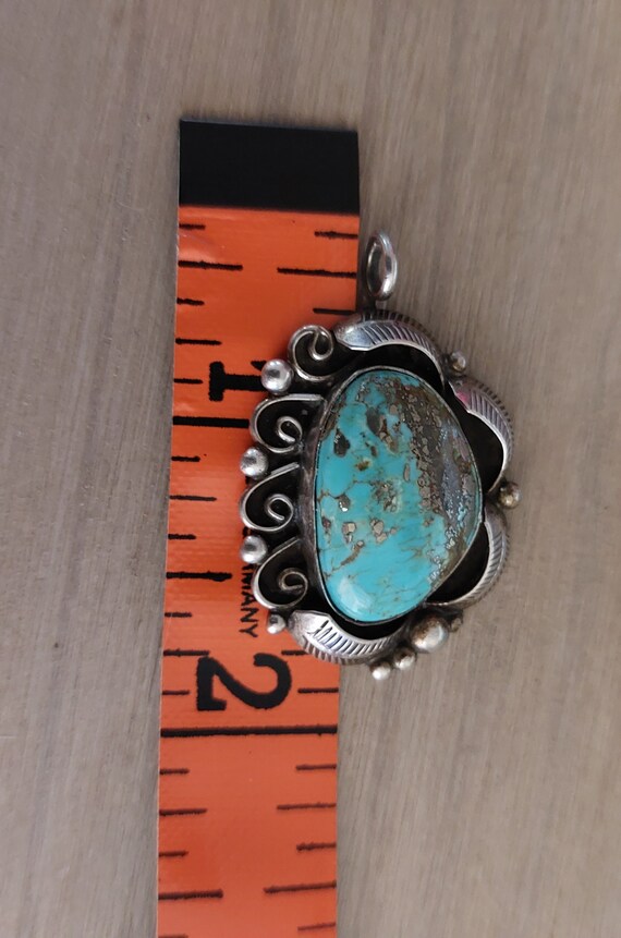 Vintage Native American Turquois Pendant - image 3