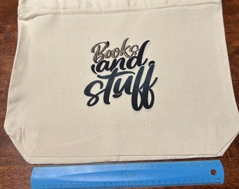 Canvas tote bag with zipper