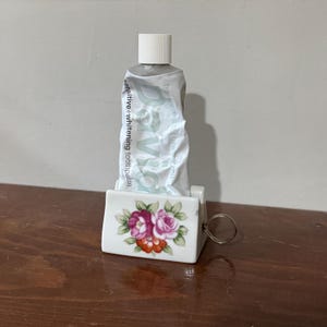 Porzellan Zahnpasta Halter Florales Design Klassisch Elegantes Viktorianisches Bauernhaus