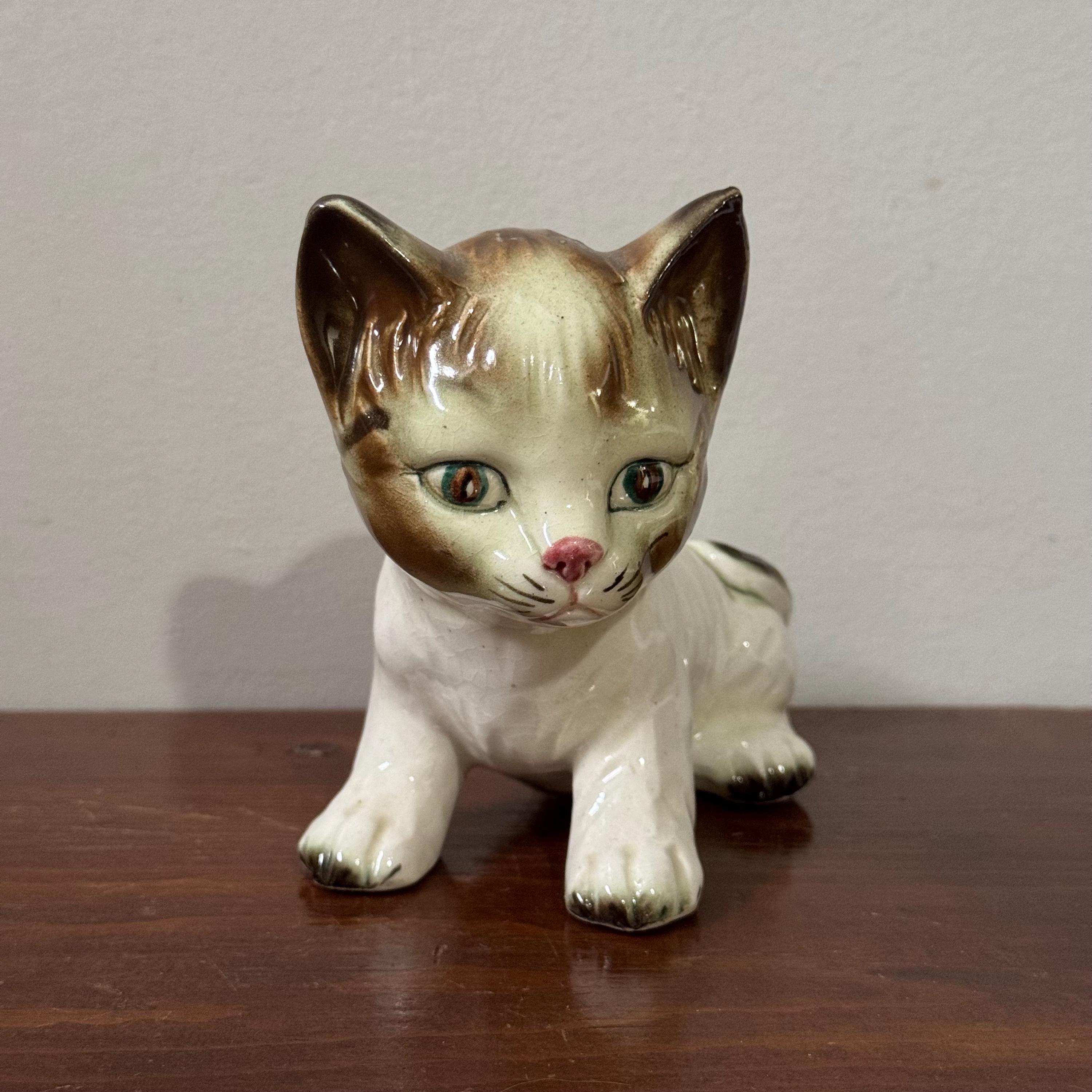 ヴィンテージセラミック猫の置物 - 日本のコレクターズアイテムの猫の