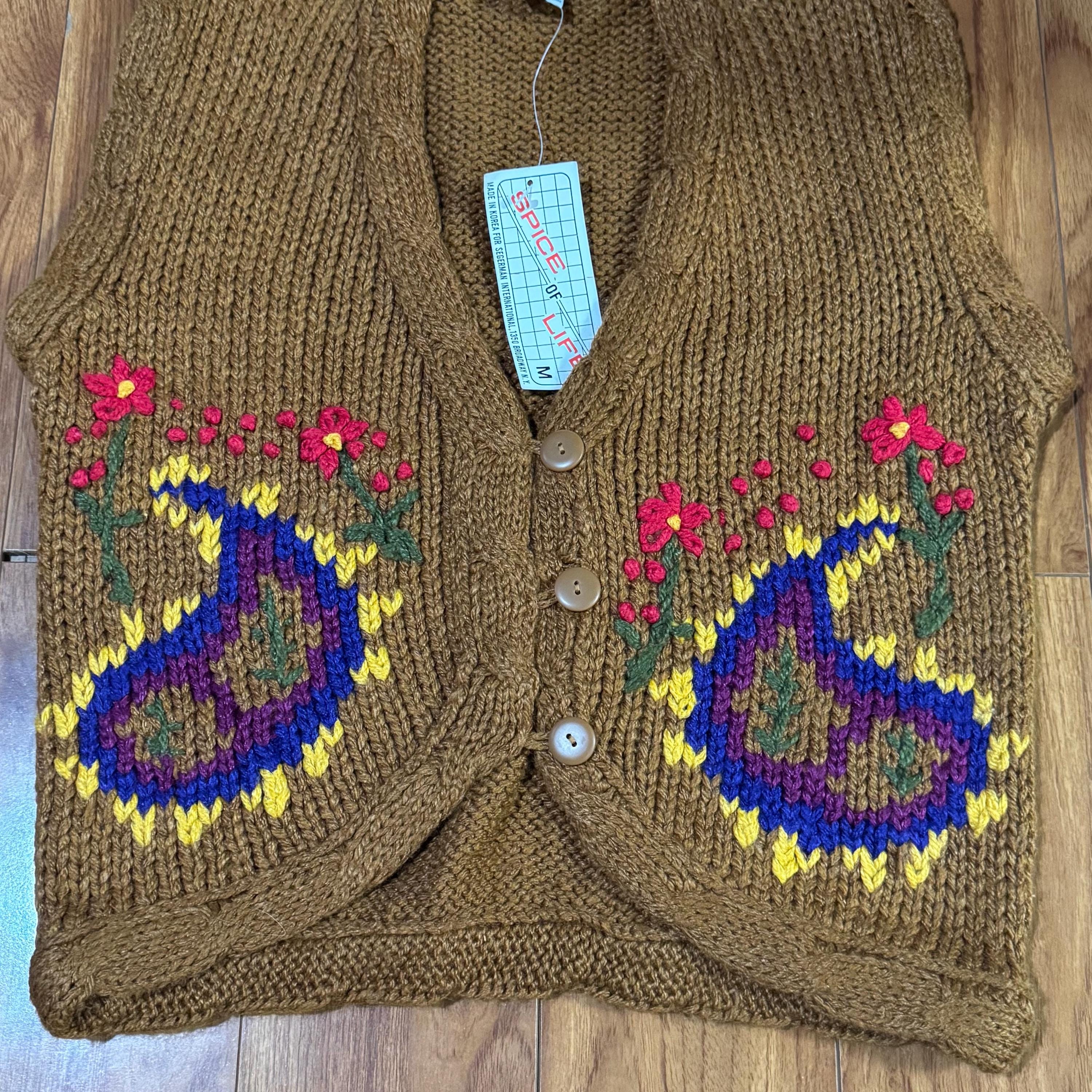 Vintage Knit Sweater Vest Women's Medium - Brand New Spice of Life