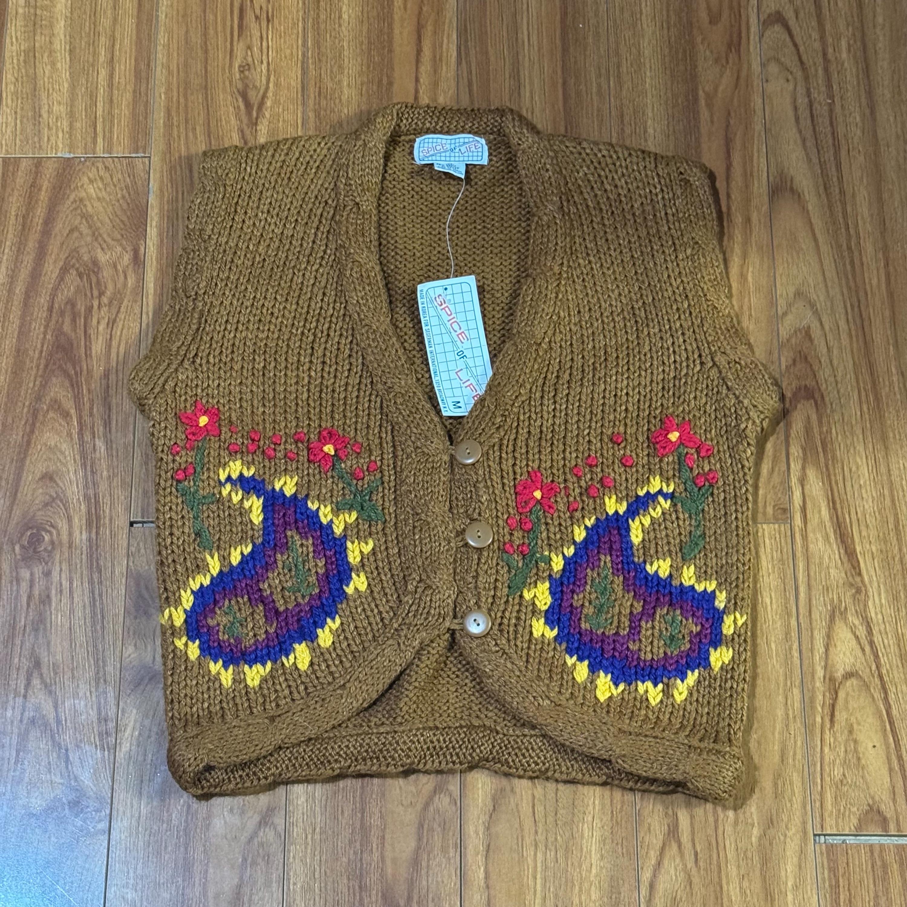 Vintage Knit Sweater Vest Women's Medium - Brand New Spice of Life
