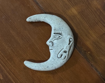 Vintage Resin Moon Face Wall Plaque Home Decor