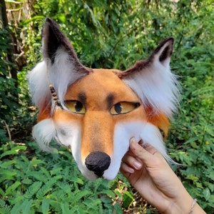 Therian mask red fox  (Therian mask fox, Therian cat mask,Animal costume mask, Fox mask, Custom Animal Mask, Animal mask canine mask ,furry)