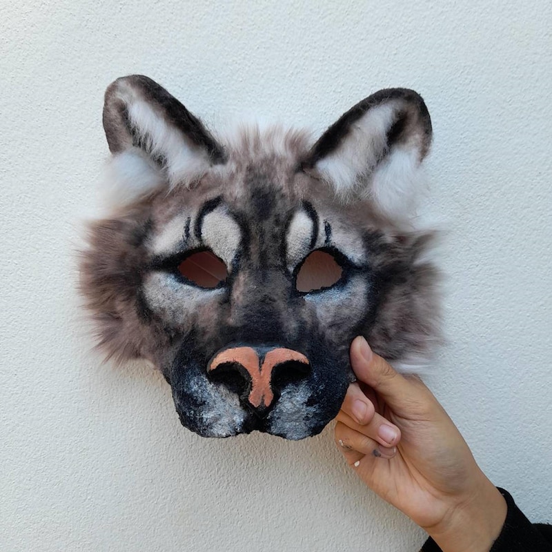 Masque de chat gris Therian | Masque Quadrobics pas cher