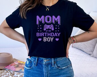 Mama des Geburtstagskind Gamer Controller Party T-Shirt
