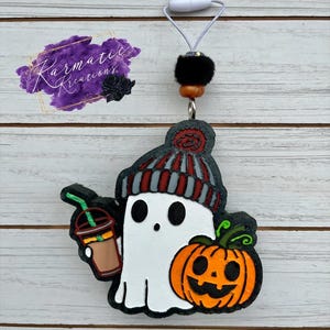 Basisversie Ghost Car voor de herfst | Spooky grote auto Freshie | Ghost Freshie | Autofresh voor volwassenen | Herfstfris | Auto-accessoires