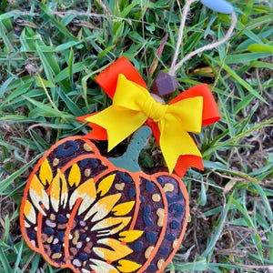 Sunflower Pumpkin Car Freshie | Large Fall Car Freshie | Pumpkin Freshie | Fall Freshie | Sunflower Freshie | Car Accessories
