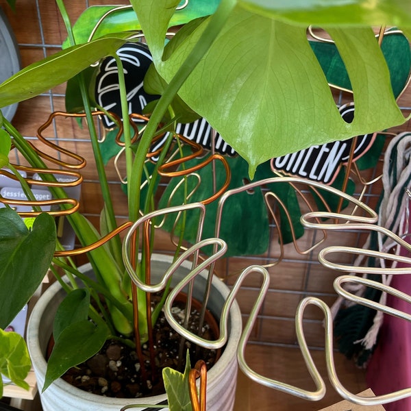 Handgefertigte Monstera-Blatt-Pflanzenstütze – robuste Zimmerpflanze. Perfekt für Zimmerpflanzen wie Ihre Monstera (Kupfer, Gold, Schwarz)