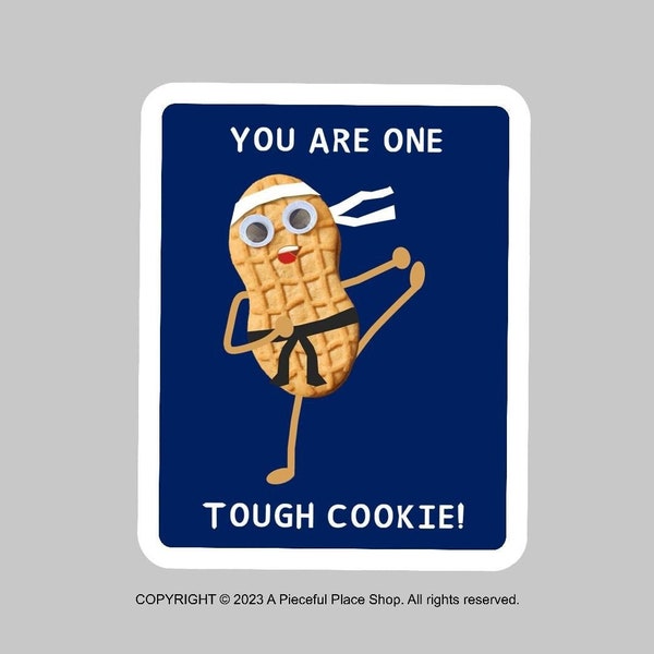 GET WELL SOON sticker: silly martial arts guy | karate ninja | emotional support | thinking of you | care package | sympathy card image |