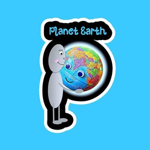 PLANET EARTH STICKER: care for environment | world kindness | human unity | love one another | tumbler decal | laptop, notebook decoration