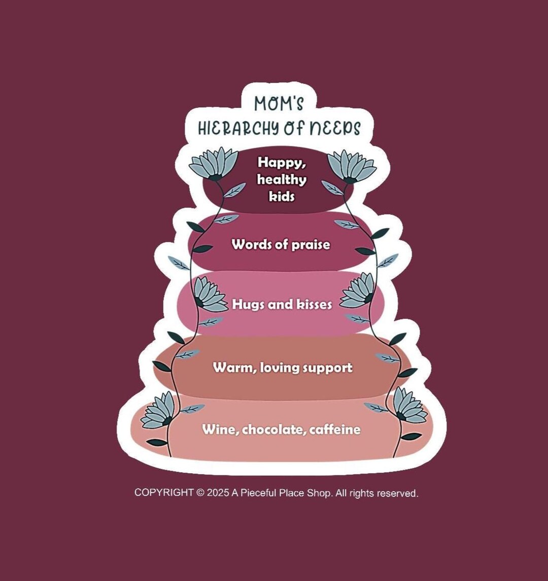 Mom's Hierarchy of Needs Sticker. Maslow Psychology, Self Love, Self ...