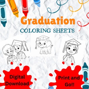 Graduation Coloring Sheets for Kids