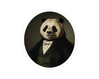 Fancy 1600s Giant Panda Portrait Vinyl Sticker