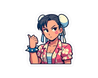 Chun-Li Street Fighter Hawaiian Shirt Vinyl Sticker