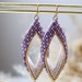 Boucles d’oreilles en perles violettes en mosaïque, rondes et légères, style bohémien, boucles d'oreilles de mariage, cadeau pour ses boucles d'oreilles à feuilles brillantes faites à la main