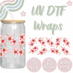 16oz/UV DTF Cup Wrap/No Heat Needed/No Weeding/Easy to Apply/In Stock/Ready  to Ship//Libbey Glass Wrap/Fall Wraps/Autumn Wraps/Football Wrap