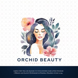 Beauty Salon Logo, Boho Beauty Logo, Floral Beauty Logo