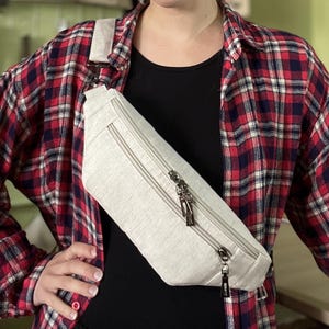 Sac banane unisexe en chanvre – Sac banane fait main avec bandoulière réglable | Sac banane écologique en lin/chanvre | Sac banane de festival et de voyage