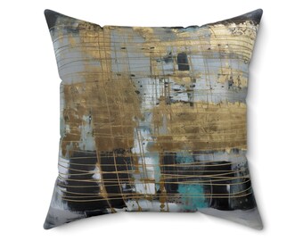 Fashionable pillows Pillow with abstract gold pattern Spun Polyester Square Pillow