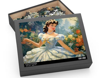 Prinzessinnen Puzzle (120, 252, 500 Teile) Prinzessin im Wunderland Schönheit im Blumenland Geschenk für Mädchen