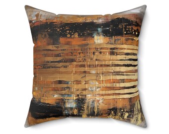 Fashionable pillows Pillow with abstract gold pattern Spun Polyester Square Pillow
