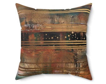 Fashionable pillows Pillow with abstract gold pattern Spun Polyester Square Pillow