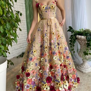 Fairy Floral Dress Women 2026.Fairycore Champagne Fairy Floral Dress Plus Size Prom Corset Dress - Etsy