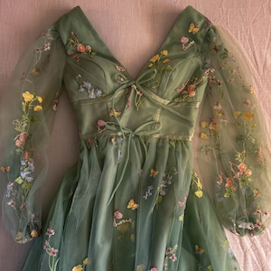 Fairy Floral Dress Women 2026.Fairycore Sage Green Forest Fairy Floral Dress Plus Size Prom Corset ...