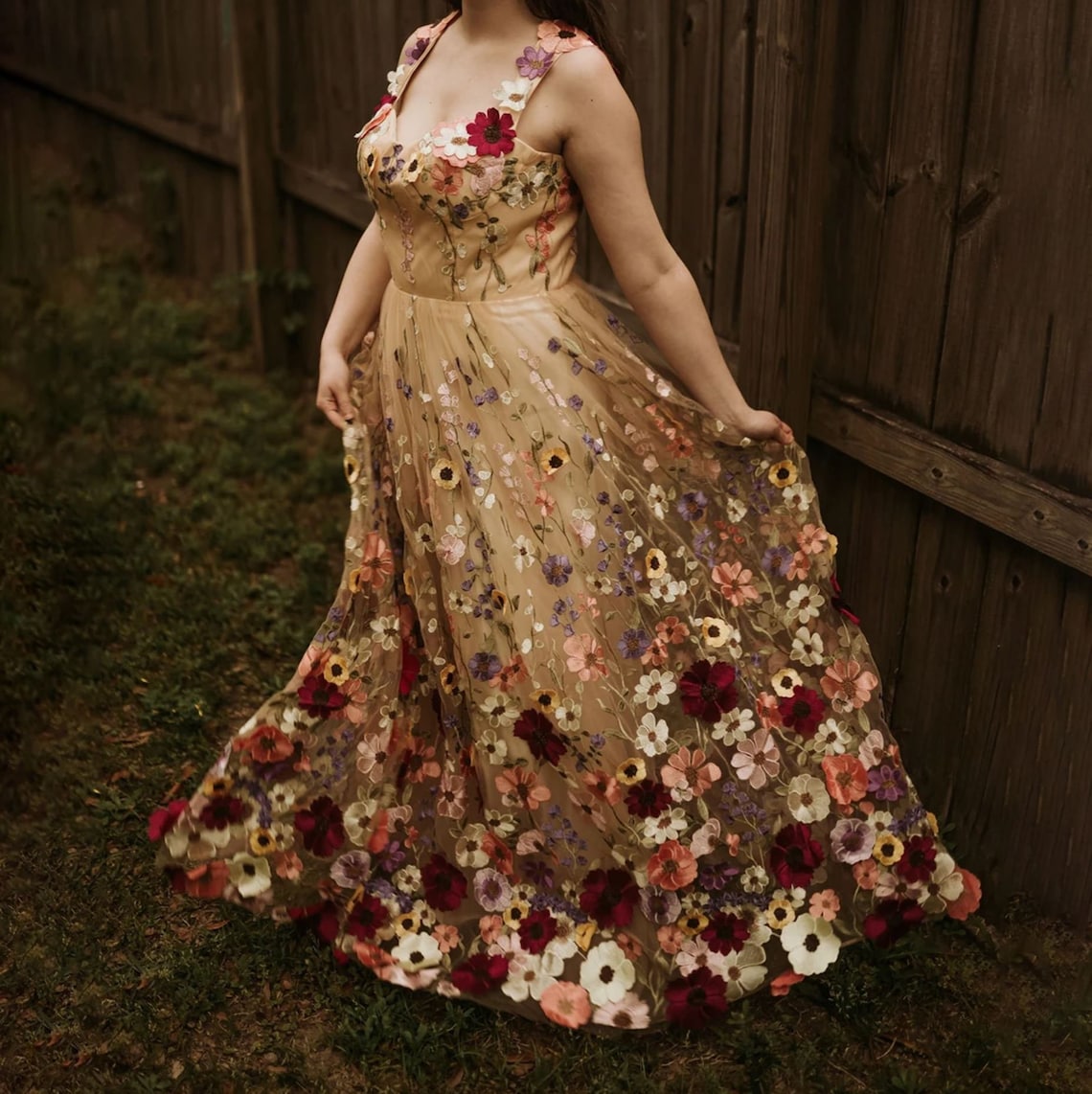 Fairy Floral Dress Women 2026.Fairycore Champagne Fairy Floral Dress Plus Size Prom Corset Dress - Etsy