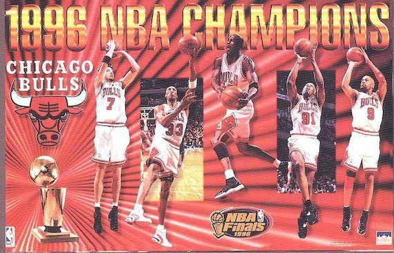 1996 Chicago Bulls World Champions Original Starline Poster