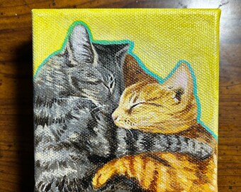 Original Acrylic Cats (3x3in)