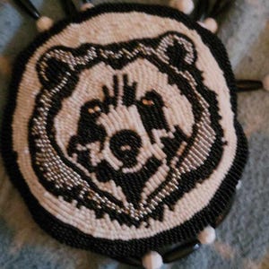 4.5 beaded bear medallion