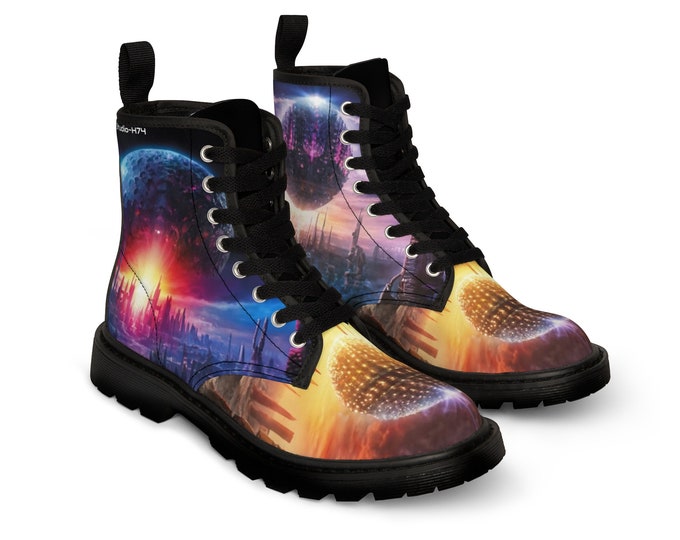 Featured listing image: Men's Canvas Boots Featuring works from the "Chaos" Collection