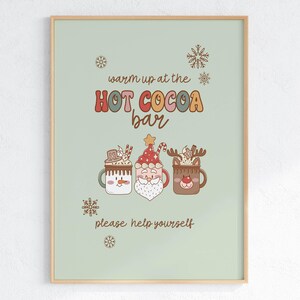 Printable Hot Cocoa Bar Sign, Hot Chocolate Bar, Hot Cocoa Sign, Christmas Party, Hot Chocolate Station, Hot Cocoa Bar, Christmas Poster