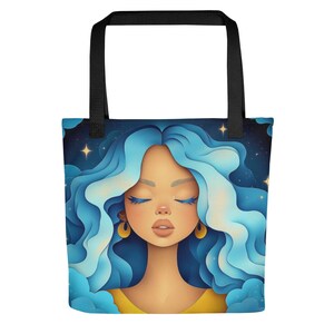 Ice Blue Celestial Goddess - Tote Bag